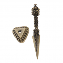 Faced Dark Phurba - 7 inch  Mahakala Tibetan Nepal Vajra Deity Dagger Tibetan Buddhism Swastika Kila Phurpa - Brass Made