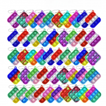 12/24/48Pcs Mini Pop Push Fidget Toys Set Keychain Fidget Toy Anti-Anxiety Stress Relief Hand Toy Pack for Kids Adults Gifts