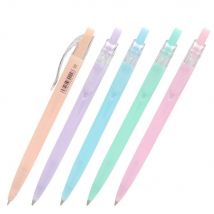 5Pcs Macaron Ballpoint Pen 0.5mm Blue Ink Quick Dry Signing Pen Student School Stationery Kawaii Office Supplies Gift Ball Pen