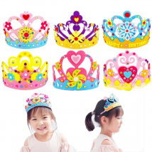 3PCS/set Non-woven DIY Crown Hat Princess Headwear Toy Handmade Creative Arts And Crafts Toys Learning Children Birthday Gifts