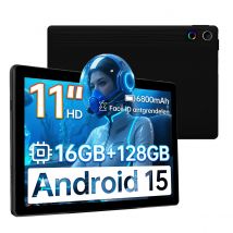 Tablet URAO A7 Android 15, 11 cali, 16 GB RAM, 128 GB ROM, rozszerzenie o 1 TB, Widevine L1, 6800 mAh, 1280x800 FHD, podwójna kamera, WiFi 6, BT5.3