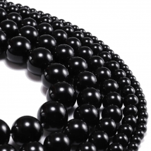 1strand/lot 4 6 8 10 12 mm Natural Stone Smooth Glisten Black Glass Bead Loose Spacer Bracelet Beads Supplier For Jewelry Making