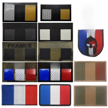NEW France Flag IR Infrared Embroidered Patches Tactical Military Patch Nylon Reflective French Flag Emblem Embroidery Badges