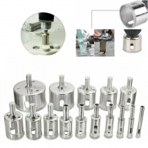 10/15pcs Set Tile drill bit Set Diamond Coated  Tile Marble Glass Ceramic Hole Saw Drilling Bits Power Tools Accessories