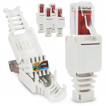 No Crimp Connectors Ethernet Cable Tool-less Crystal Head Plug CAT6 RJ45 Connector