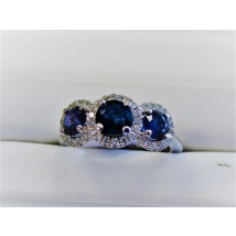 High Quality Blue Round Cubic Zirconia Ring Wedding Engagement Rings For Women Wholesale Anniversary