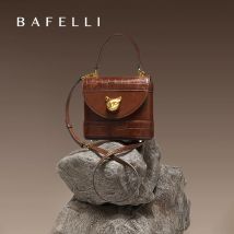 BAFELLI HANDBAG 2025 WOMEN'S NEW CROSSBODY LEATHER PURSE EVENING BAG CROCODILE GRAIN DESIGNER BUCKET CAT LUXURY BRAND FASHION