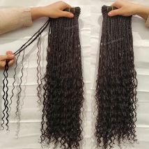 Braids Human Hair Bundles Boho Box Braids Human Hair With Curls Weave Bundles Extension Double Weft 150g/set Braided Weft Hair