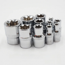 11pcs Torx Star Socket Set 1/4 3/8 Inch Drive e Type Sockets E4 E5 E6 E7 E8 E10 E12 E14 E16 E18 E20 Hand Repair Tools
