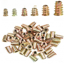 50Pcs Zinc Alloy Thread For Wood Insert Nut M4 M5 M6 M8 Flanged Hex Drive Head Furniture Nuts Kit  Bolts and Nuts