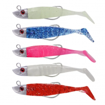 2 Replacement Lure Jigging Soft Bait Fishing Lures 8cm 8.5g DIY Head Jig Fish T Tail Sea Bass Lure Fishing Tackle