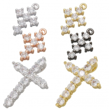 ZHUKOU gold color Cross pendants for DIY women handmade earrings necklace Jewelry making accessories supplies VD835