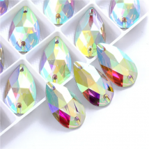 4 sizes Teardrop Reisin Sew on Rhinestone Crystal AB flatback Sewing on Stone Strass for Clothing Accessories Shoes