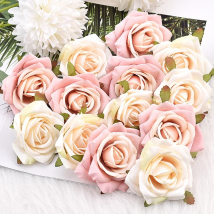 30pcs 6-7cm White Rose Artificial Silk Flower Heads Decorative Scrapbooking Home Wedding Birthday Decoration Fake Rose Flowers