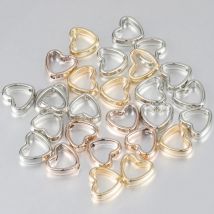 50pcs Love Heart CCB Beads Frame Spacer Beads Charms for DIY Necklace Bracelet Connectors Pendants Jewelry Making Accessories