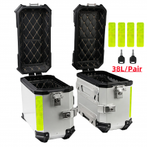Scatola laterale per moto Borsa laterale per moto in alluminio a sgancio rapido Borsa laterale per valigia laterale in metallo argento 38L Cassetta degli attrezzi impermeabile