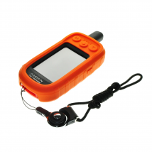 Protect Silicone Case Skin + Black Detachable Ring Neck Strap Lanyard for Handheld GPS Garmin Alpha 100 Alpha100 Atemos100