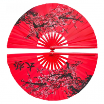 Folding Hand Fan Chinese Kung Fu Tai Chi Fan Nylon-Cloth Bamboo Fans For Performance Dance Decorations Martial Arts Plum blossom