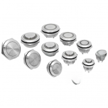 12mm 16mm 19mm 22mm Ultra-short Style Microtravel Stainless Steel Push Button Switch Led Lamp Self-reset/Momentary Normal Open