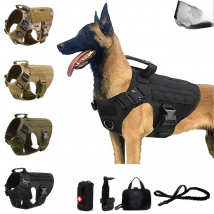 Tactical Military Vest Pet German Shepherd Golden Retriever Tactical  Training Dog Harness and Leash Set For All Breeds Dogs