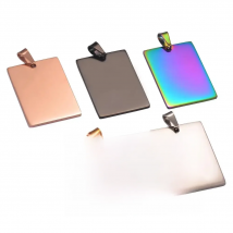 5pcs Wholesale Rectangle 5 Colors Unisex Stainless Steel Army ID Blank Dog Tags Pendant Necklace Jewelry 28*40mm Hypollergenic