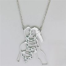 Custom Kids Drawing Necklace Stainless Stee Personalized Children Artwork Pendant for Kids Mom Family Jewelry Gifts