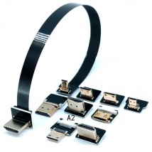 Ribbon Flat FPV HDMI-compatible Cable Micro HD to Mini HD90 Degree Adapter 5cm-80cm FPC Pitch 20pin Plug Connector