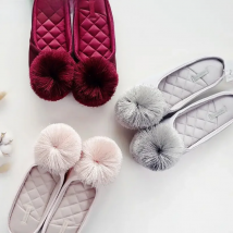 GKTINOO Autumn Winter Warm Women Home Slippers Soft Non-slip Indoor Shoes Cute House Slip On Flat Slides Ladies Fur Slippers