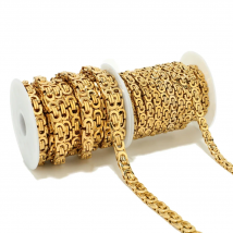 1 Meter Stainless Steel Width 8/6MM Chunky Big Chains Flat Link Chains for DIY Chunky Thick Lock Chain Necklaces Jewelry Making