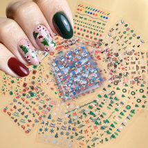 30pcs Merry Christmas Snowman Nail Art Sticker 3D Slider Deer Santa Claus Decal New Year Nail Decor Sticker Manicure Accessories