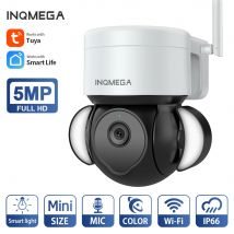 Inqmega 5mp wifi tuya kamera smart cloud ptz ip kamera outdoor food light google home alexa video