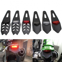 1pc Red 12V LED Taillight Brake Lamp+Rear Fender Black ABS License Plate Bracket Holder Universal for Enduro Motocross Dirt Bike