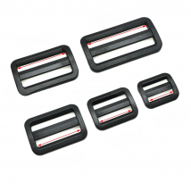 5pcs/lot Plastic Black Curve Tri-Glide Slider Adjustable for Bags Buckle Webbing Size 20mm 25mm 32mm 38mm 50mm Garments Supply