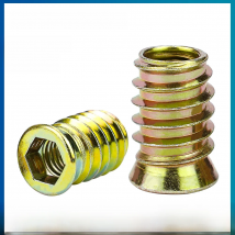 NINDEJIN Wood Insert Nut M6 M8 M10 Zinc Plated Carbon Steel Wood Threaded Nut Hexagon Wood Insert Nut Screw in Nut Connector