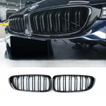 For BMW F32 F33 F36 4 Series Gloss Black Kidney Grill Grille Twin Bar M4 Style