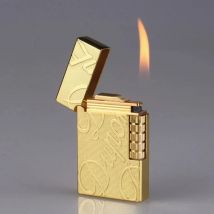 Ping Sound Lighter Grinding Wheel Cigarette Lighters Creative Men Metal Gas Inflatable Butane Flame Lighter Best Gift