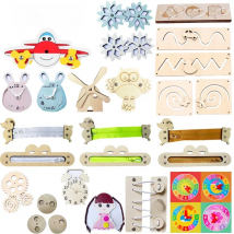 Busy Board Montessori DIY Wooden Accessories Early Education Toys Learning And Education Exercise Hand-On Ability Children's Toy