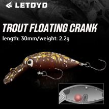 LETOYO 2.2g/30mm Trout Floating Crankbait Mini Stream Hard Bait Artificial Bait Wobbler Perch Bait Crankbaits Trout Fishing Lure