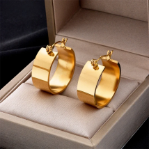 DIEYURO 316L Stainless Steel Gold Color Hoop Earrings For Women High Quality Fashion Girls Party Casual Jewelry Wholesale