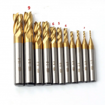 7Pcs/11Pcs Milling Cutters 4-Flute Titanium Coated HSS End Mill Set 1.5-10mm CNC Router Bit For Wood Steel Milling