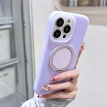 Candy Jelly Silicone For Magsafe Magnetic Stand Phone Case For iPhone 16 15 11 12 13 14 Pro Max Luxury Rotation Bracket Cover