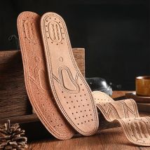 1 Pair Cowhide Insoles Shoes Boots Shoe Inserts Soft Breathable Deodorant Anti-slip Template Shock Absorbing Insoles Sole