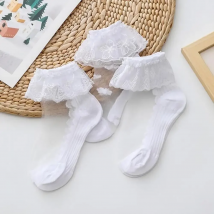 New summer children's socks girls lace socks Princess mesh glass silk stockings girls white socks