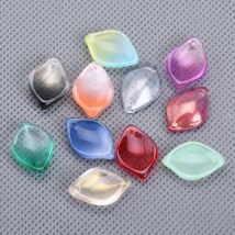 10pcs Petal Shape 19x13mm Lampwork Crystal Glass Loose Pendants Beads for Jewelry Making DIY Crafts Findings
