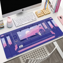 Cute Japan Cat Mouse Pad Large Gamer Mousepad DeskMat Computer Gaming Accessories Art Carpet 900x400 Play Mats Anime Office Mat