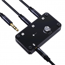COOIDEA 3.5mm Stereo Audio Switcher Support 1 In 3 Out or 3 In 1 Out with 3.5mm Audio Cable