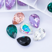 Twinkling Violet Tear Drop K9 Glass Rhinestones Glass Crystal Pointback Rhinestones Glue on Garment Crafts Jewelry Accessories