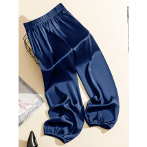 Summer Cool Ice Acetate Silk Bloomers Pants for Women & Men Loose Satin Knickerbockers Green Satin Pants for 150-169cm Tall