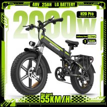 DEEPOWER H20Pro Elektrofahrrad 2000W 48V 25Ah LG Akku Klappbar 20" Fat Tire Ebike 55km/h Offroad für Erwachsene Hydraulische Bremse