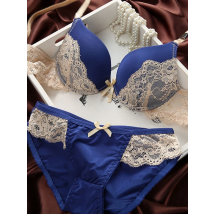 Underclothes Brand Underwear Women Bras B C cup Lingerie set With Brief Sexy Lingerie Lace Embroidery Bra Sets Bowknot Bras